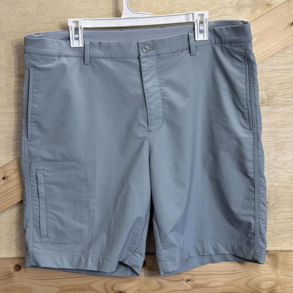 Greg Norman Mens Golf Shorts Size 38 Aqua Flat Front Pockets Stretch Casual